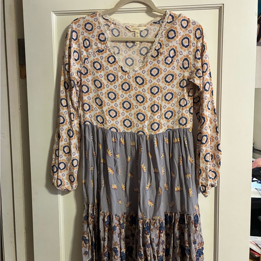 Matilda Jane Blue Cream Tiered Ruffled Sundress